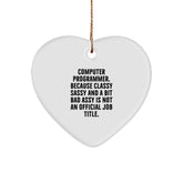 Funny Computer Programmer Gifts from Friends, Gifts for Computer Programmer, Computer Programmer Heart Ornament for Christmas Unique - Image 1